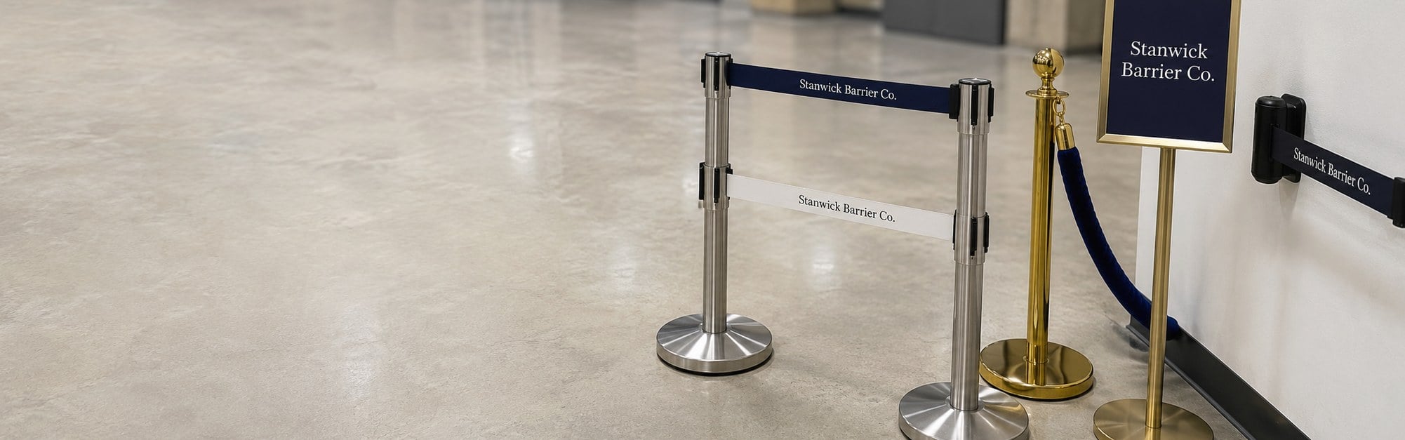 Custom printed stanchions with logo